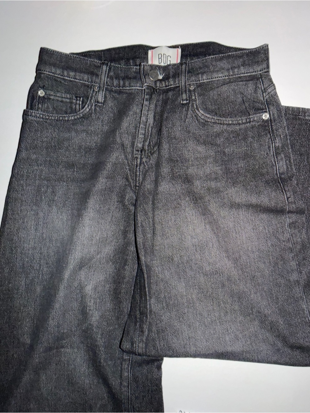 BDG Women's Black Wide Leg Jeans - Washed Charcoal